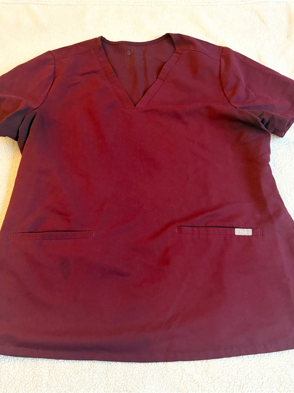 FIGS Casma Scrub Top Burgundy